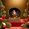 Christmas sitting Santa Claus crystal ball ornament, Christmas-themed decoration, Christmas souvenir Application Scenario
